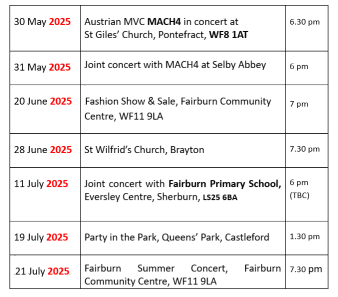 Dates May-July 2025
